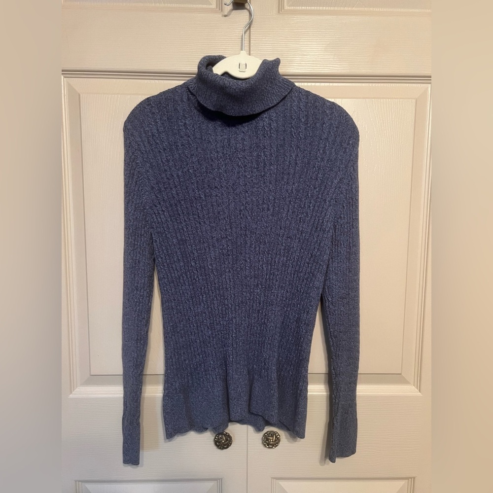 Croft & Barrow Heather Blue Turtleneck Sweater